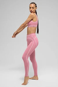 Airbrush High-Waist Heart Throb Legging - Pink Wild Rose/White