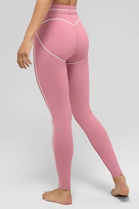 Airbrush High-Waist Heart Throb Legging - Pink Wild Rose/White