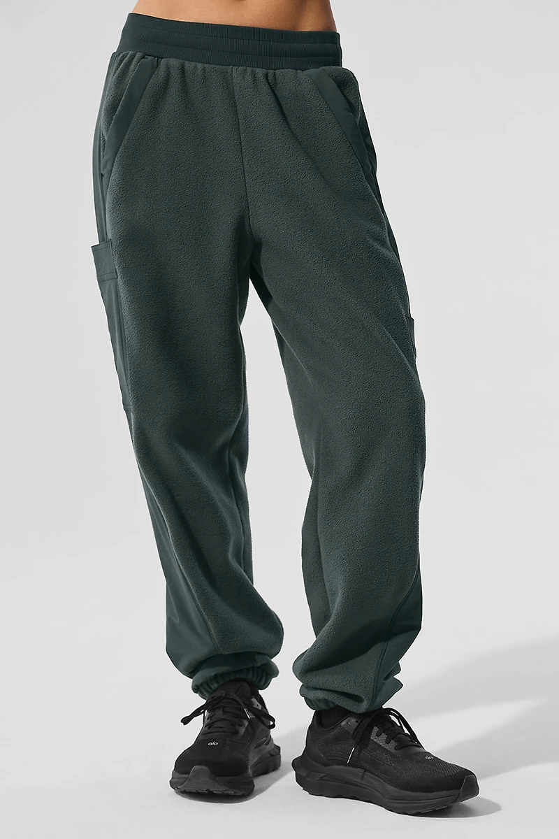 Polar Fleece Wintry Mix Pant - Charcoal Green