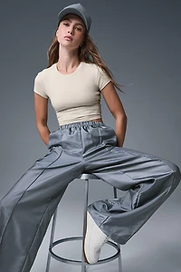 Afterglow Wide Leg Track Pant - Steel Grey