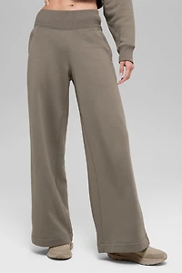 Serenity Wide Leg Sweatpant - Light Cocoa