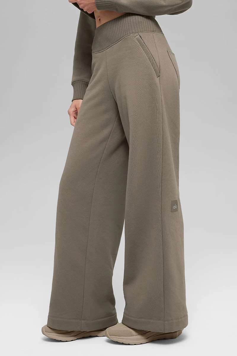 Serenity Wide Leg Sweatpant - Light Cocoa
