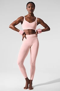 Alosoft High-Waist Heart Throb Legging - Pink Quartz Heather/White