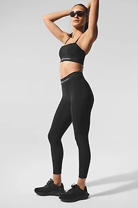 Alosoft High-Waist 7/8 Relay Legging - Black/White