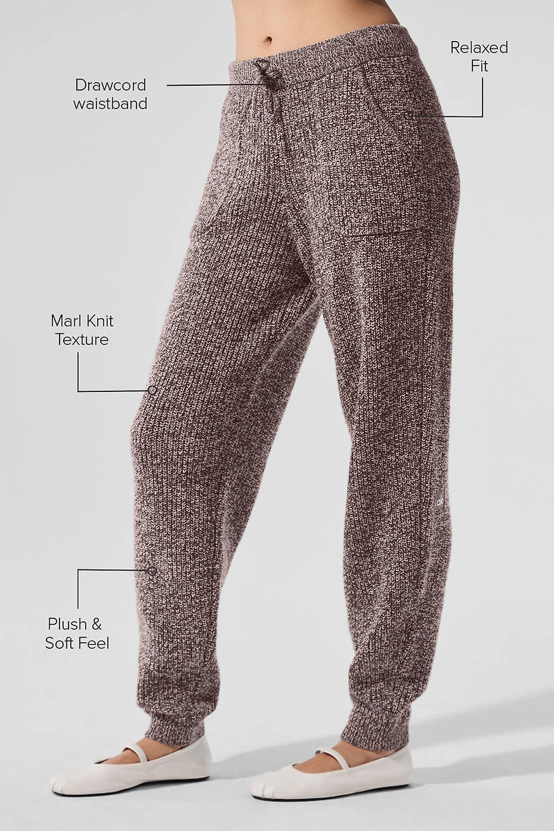 Marl Sweater Pant - Mushroom