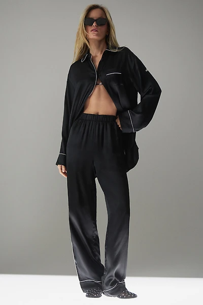 Courchevel Silk Pant - Black/Ivory