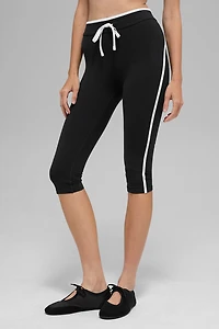 Airbrush High-Waist Race Pace Capri - Black/White