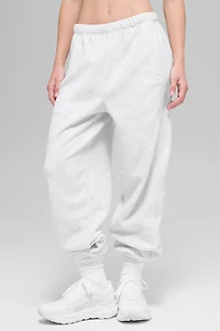 Polar Fleece High-Waist Retreat Jogger - White Heather Grey
