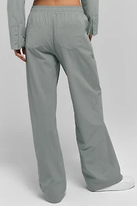 Pinstripe Daylight Boxer Pant (Long) - Lunar Grey/White