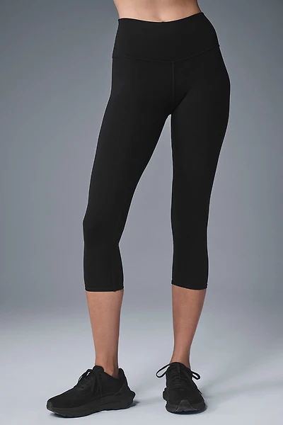 High-Waist Airbrush Capri - Black