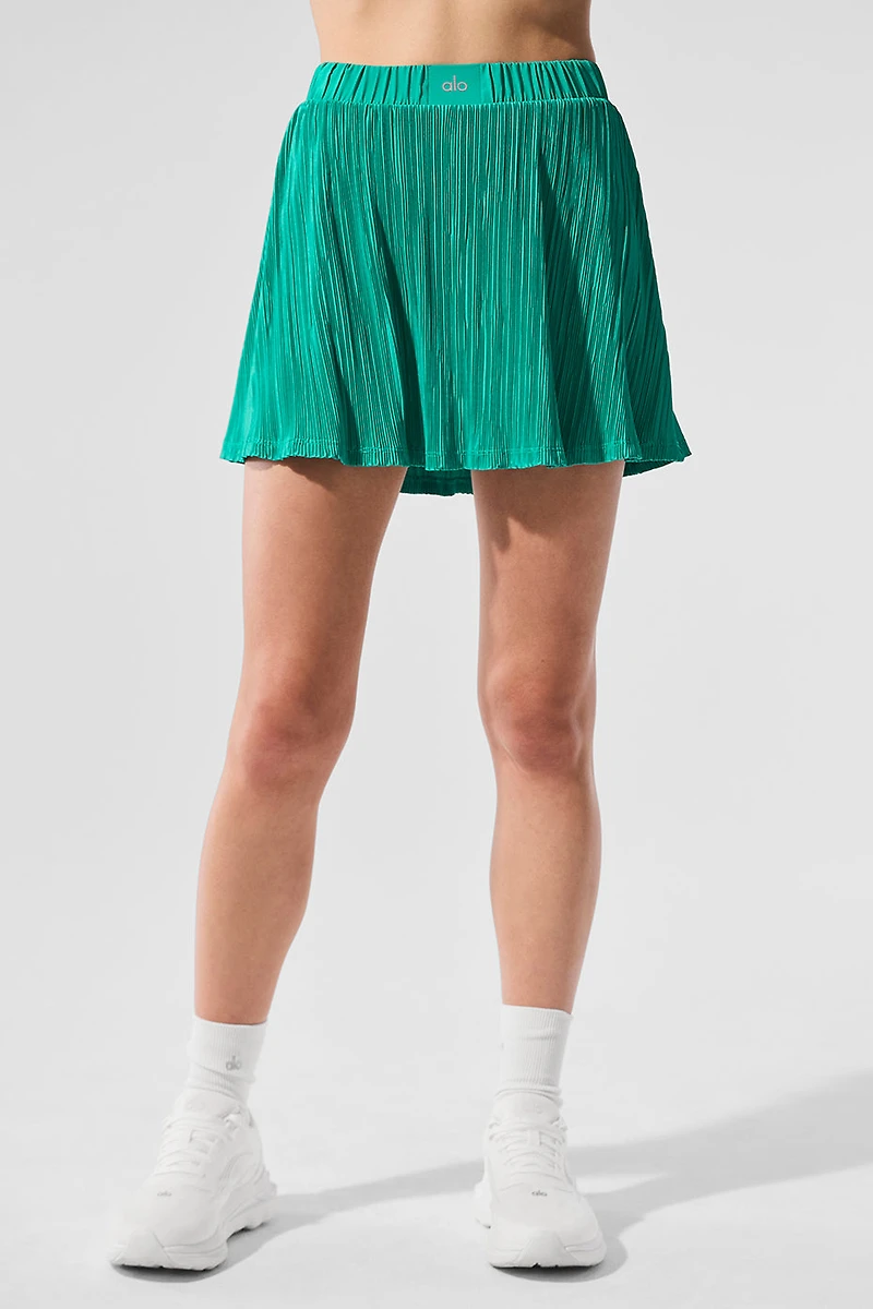Micro Plisse Tennis Skirt - Spruce Green