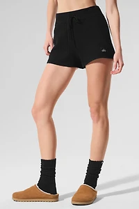 Cashmere High-Waist Plush Waffle Short
