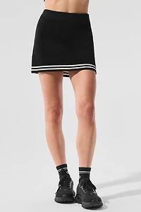 Tennis Club Sweater Knit Skirt - Black/Ivory