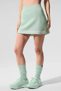 Tennis Club Sweater Knit Skirt - Spearmint/White