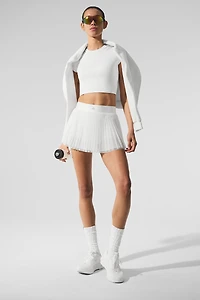 Mesh Baseline Tennis Skirt - White