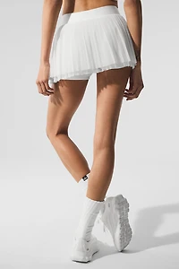 Mesh Baseline Tennis Skirt - White