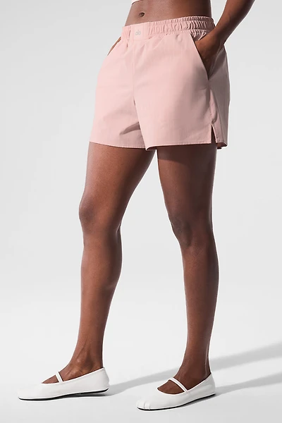 Pinstripe Daylight Boxer Short - Pink Quartz/Ivory