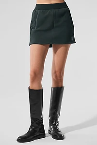 Polar Fleece Wintry Mix Skirt - Charcoal Green