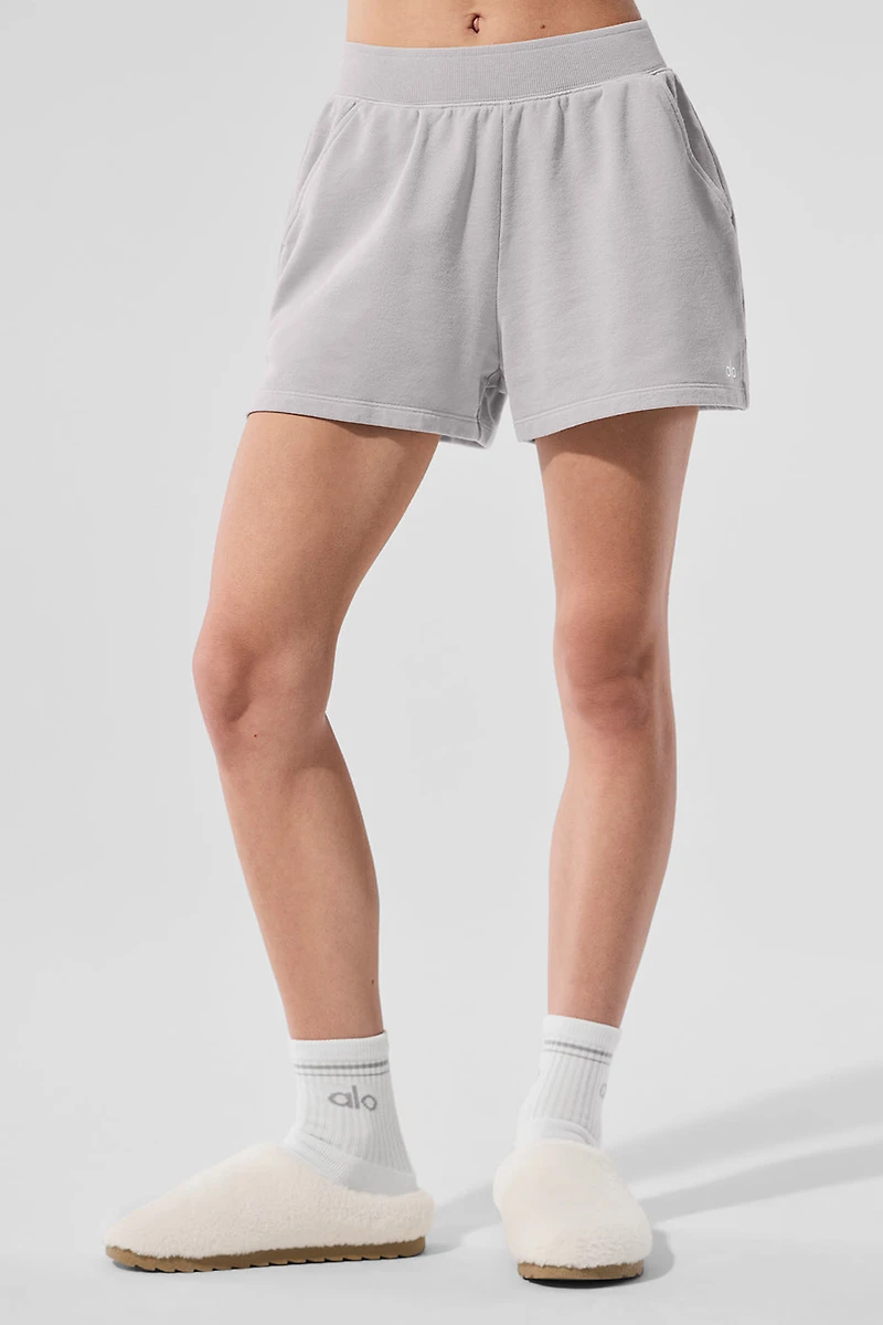 Washed Low Key Sweat Short - Grey Sky Wash