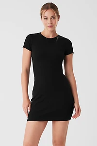 Goddess Ribbed Short Sleeve Dress