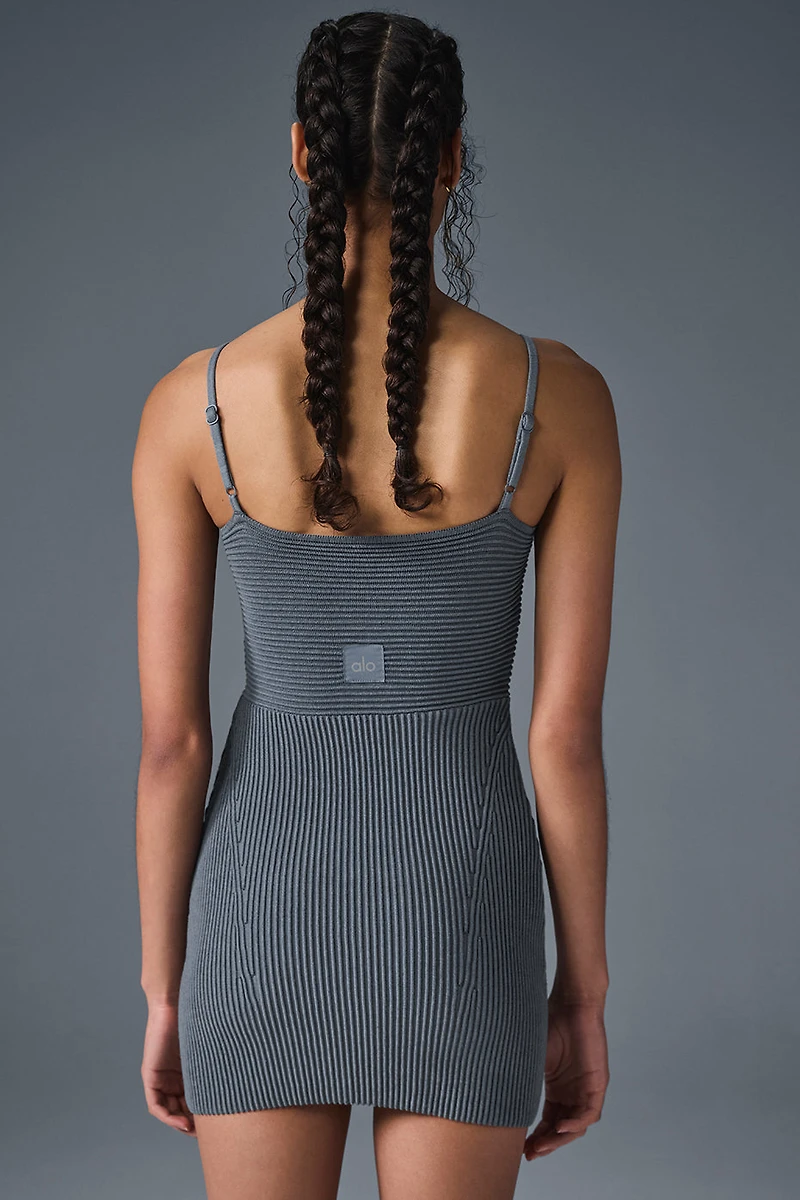 Denim Knit Mini Dress - Steel Grey/Anthracite