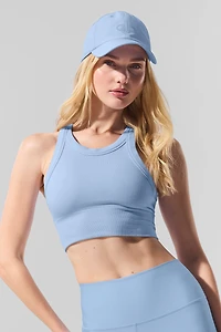Seamless Delight High Neck Bra - Seashell Blue