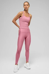 Seamless Ribbed Favorite Full Length Bra Tank - Pink Wild Rose