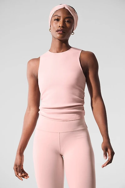 Ribbed En Pointe Tank - Pink Quartz