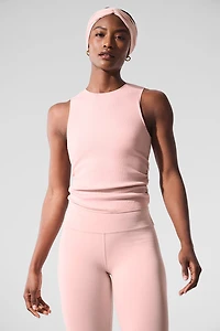 Ribbed En Pointe Tank - Pink Quartz