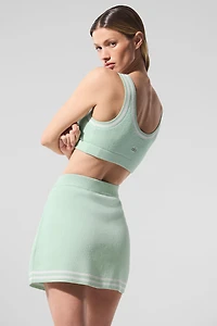 Tennis Club Sweater Knit Bra - Spearmint/White