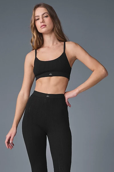 Pointelle Sweater Be Mine Bra - Black