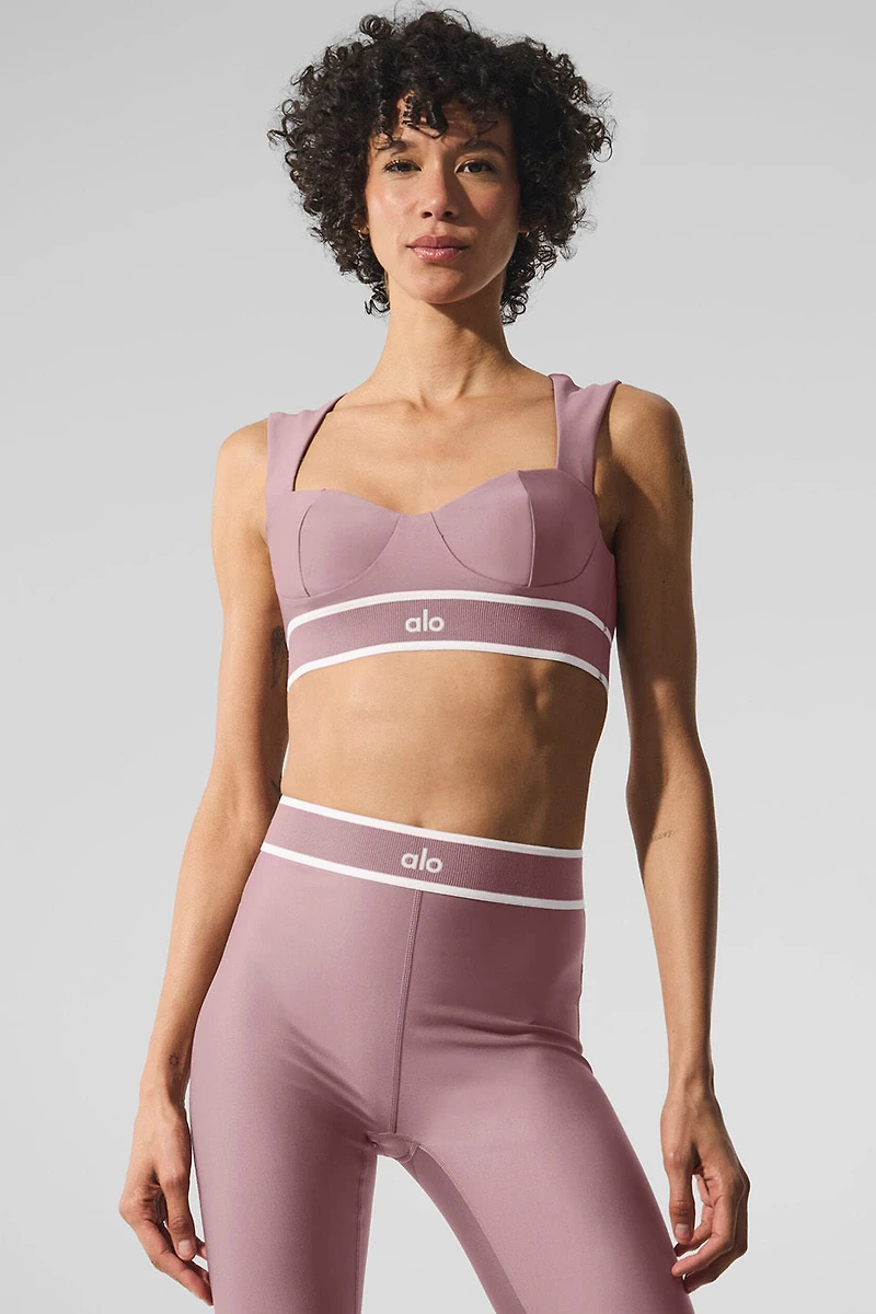 Airlift Alignment Bra - Smoky Quartz/White