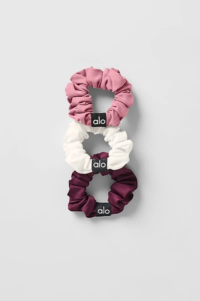Fresh Mini Scrunchie (3-Pack) - Burgundy/Pink Wild Rose/Ivory
