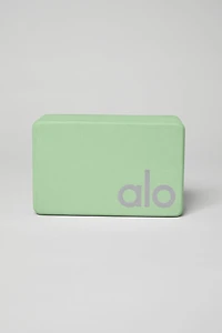 Uplifting Yoga Block - Honeydew/Silver
