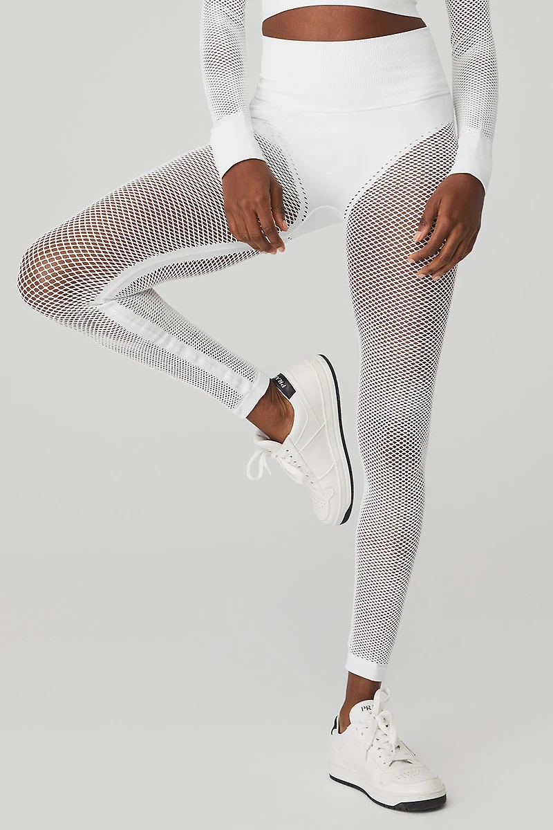 Seamless High-Waist 7/8 Limitless Open Air Legging - White