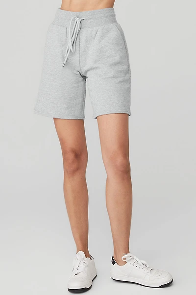 High-Waist Easy Sweat Short - Athletic Heather Grey