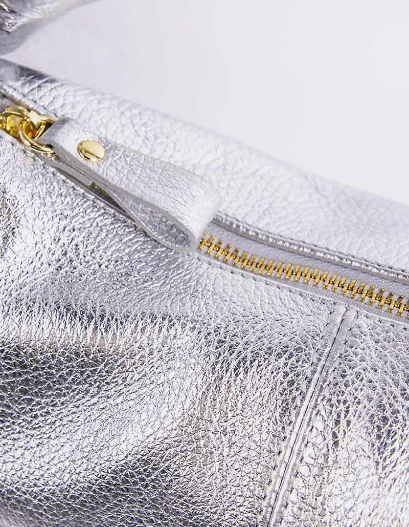 Ardent Silver Metal Leather