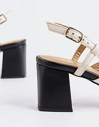 Clemmie Black/Off White Leather