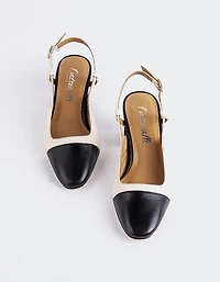 Clemmie Black/Off White Leather