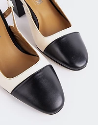 Clemmie Black/Off White Leather