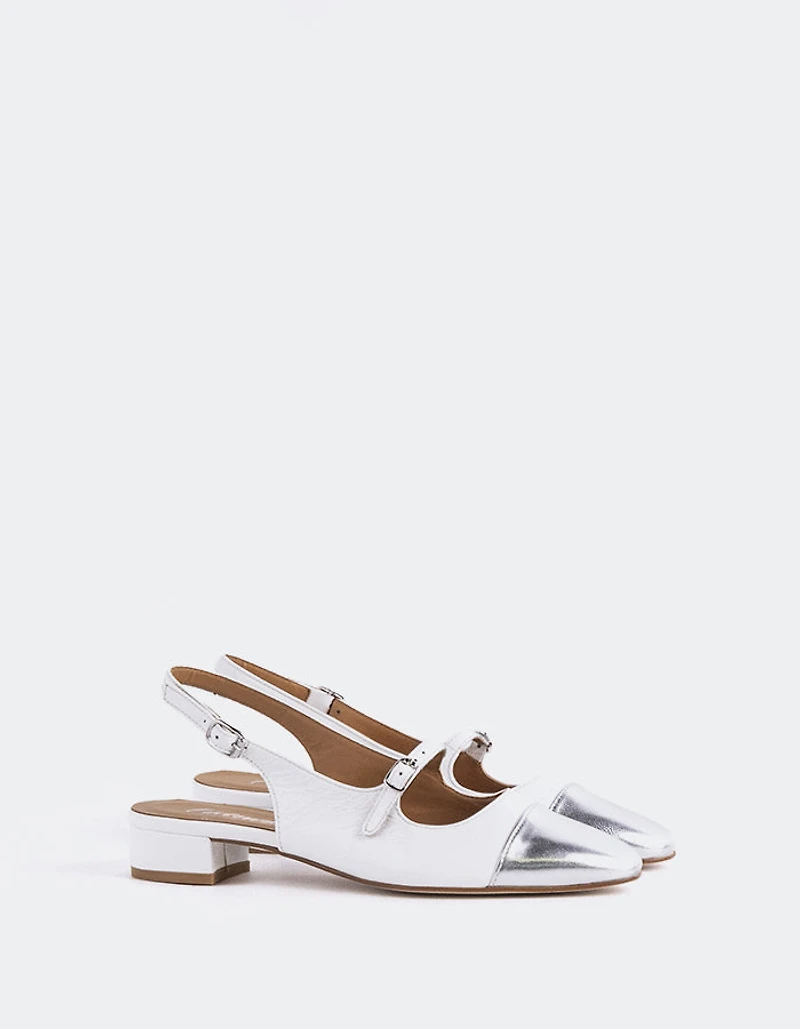 Dolly White/Silver Leather