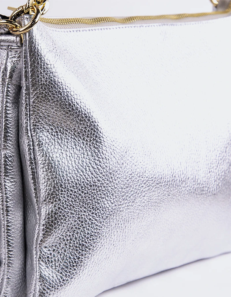 Elysia Silver Metal Leather