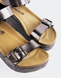 Goldie Pewter Cracked Leather