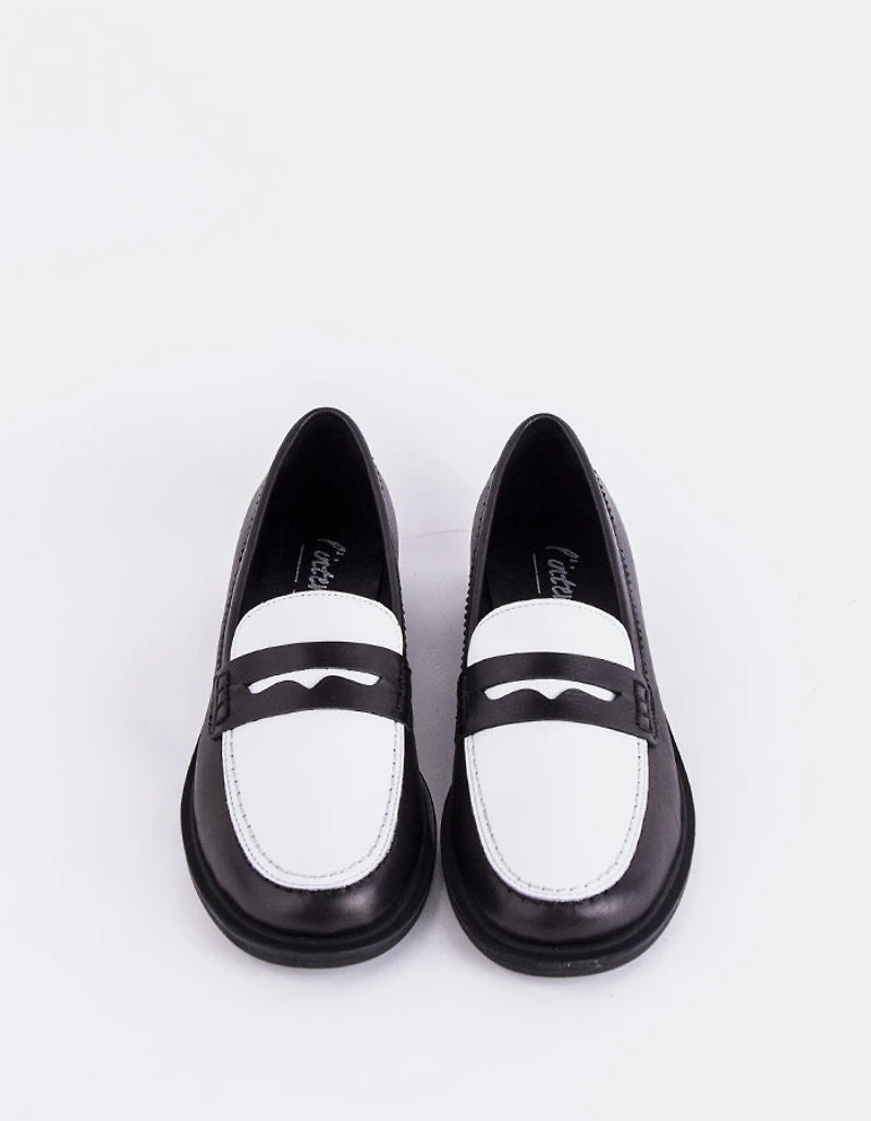 Safiya White/Black Leather