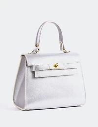 Vance Silver Metal Leather