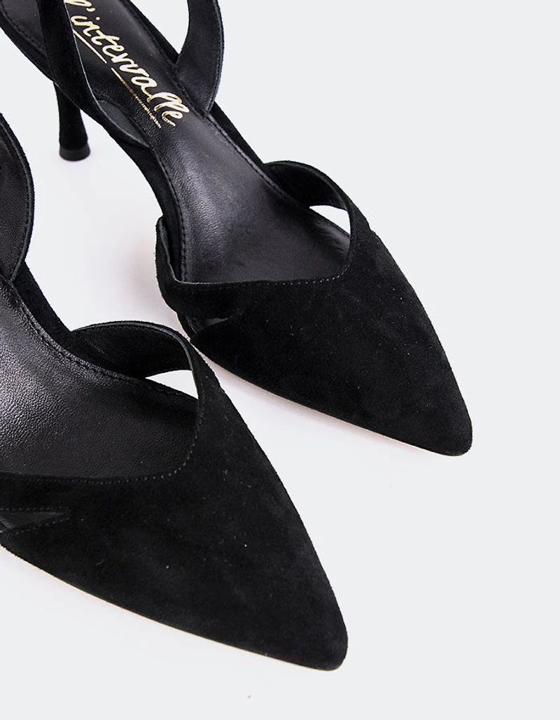 Vescia Black Suede