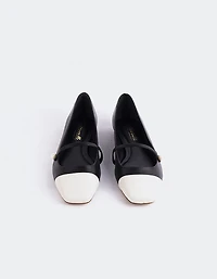 Yarrow Off Wht.Black Leather
