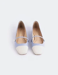 Yarrow Off Wht.Blue Leather