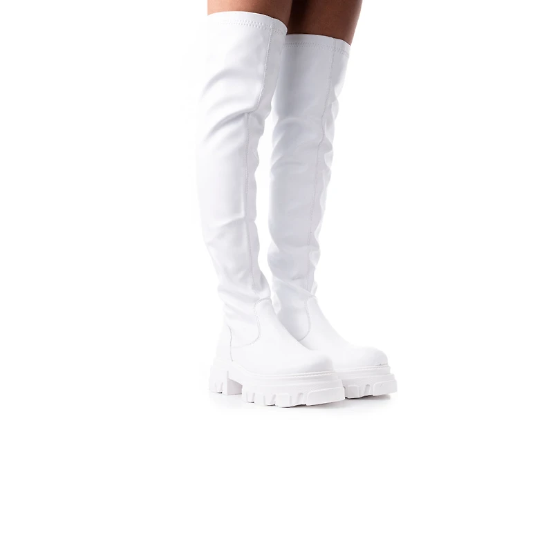 Tilburg White Stretch Leather