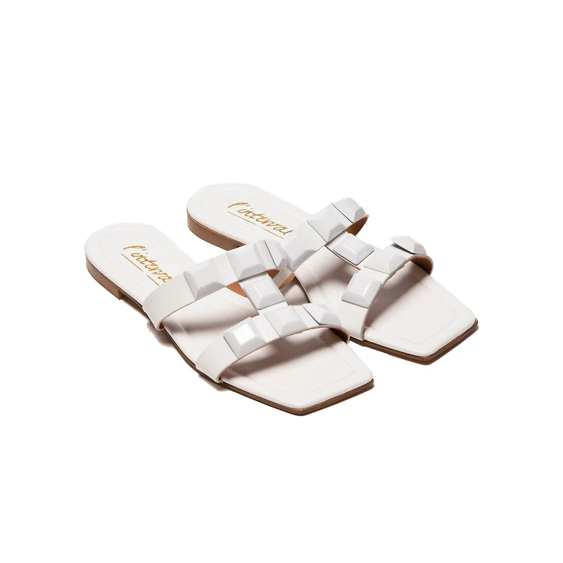 Galia White Leather